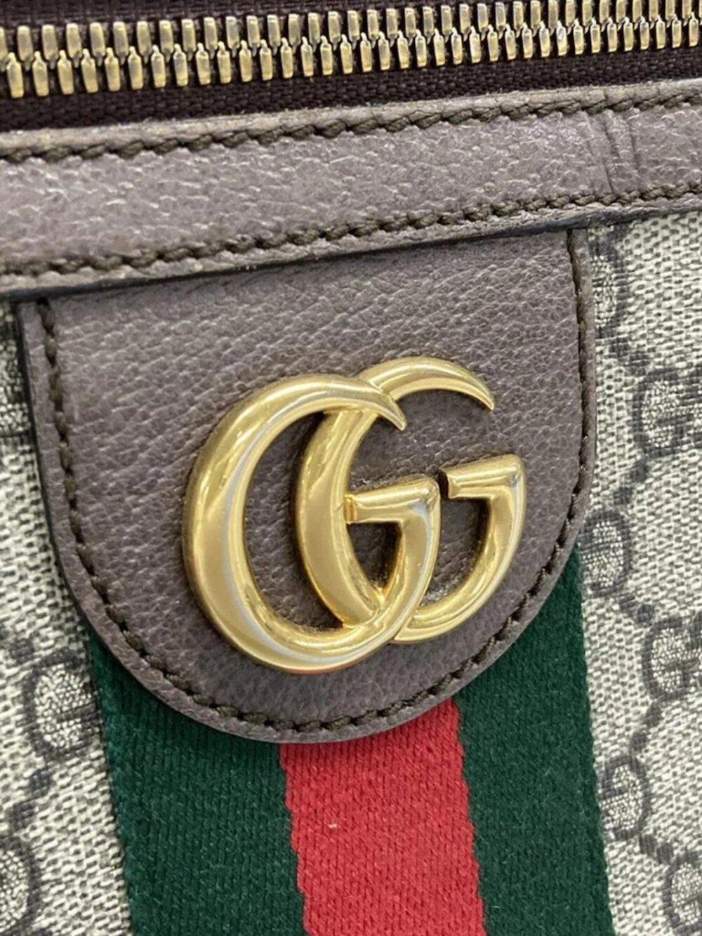 GUCCI Ophidia GG Small Messenger Bag 547926 Beige Ebony Dark Brown PVC Leather - Picture 11 of 16